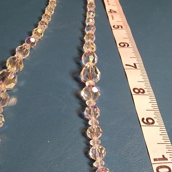 Elegant Aurora Borealis Crystal Beaded Two Strand Necklace - Picture 6 of 8